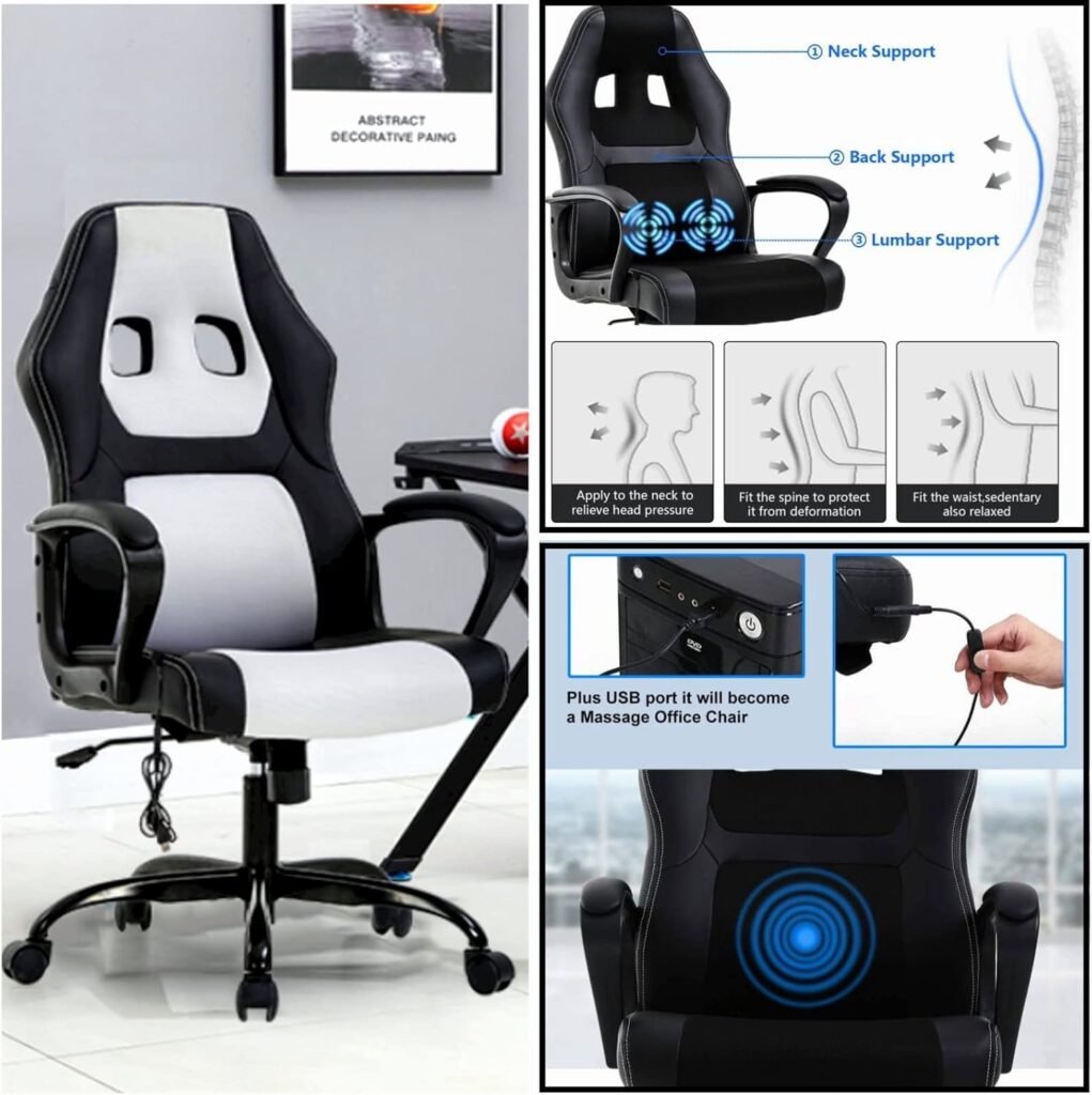 Ergonomic Gaming Chair White