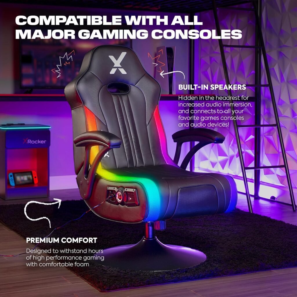 PC Computer Video Gaming & Office Chair with Built-in Audio