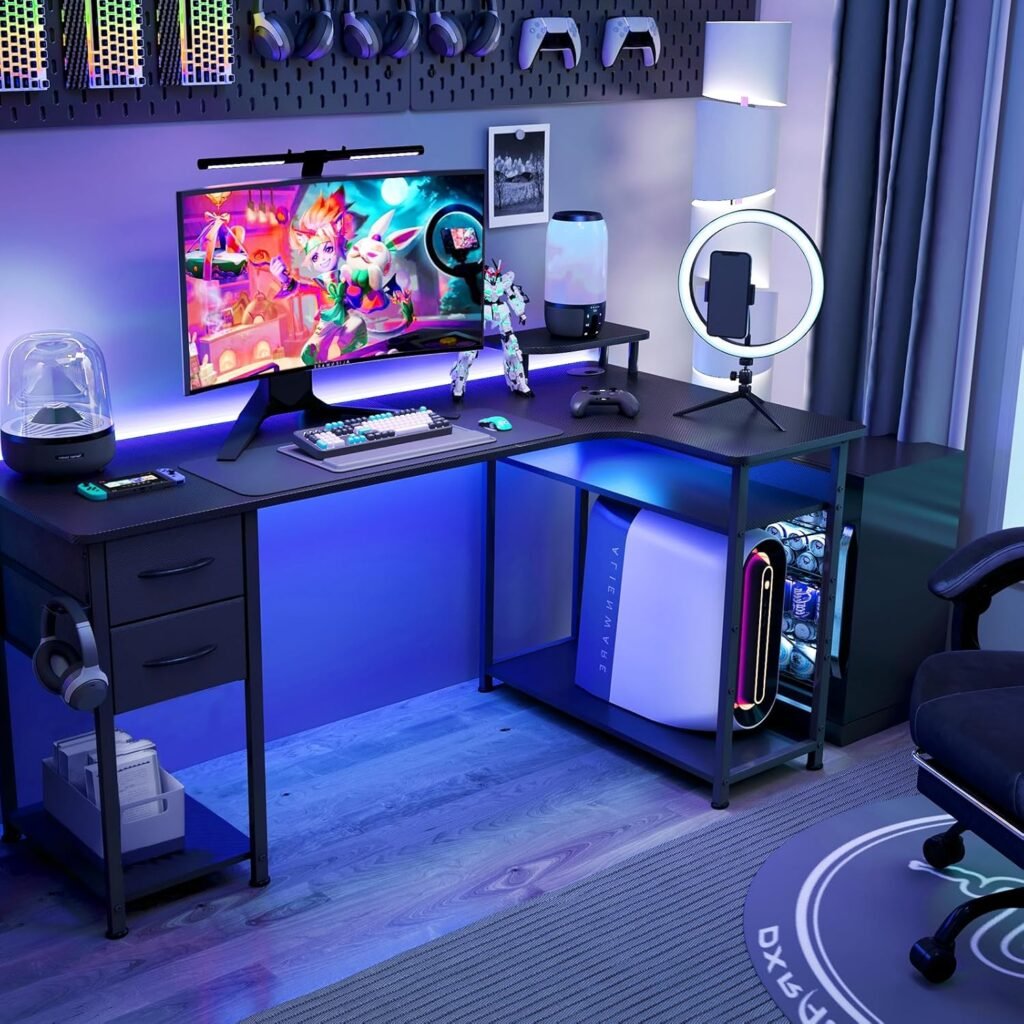 GTRACING L-Shaped Gaming Desk